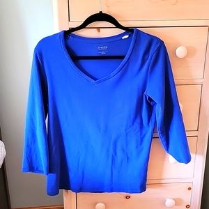 Chicos blue 3/4 sleeve top